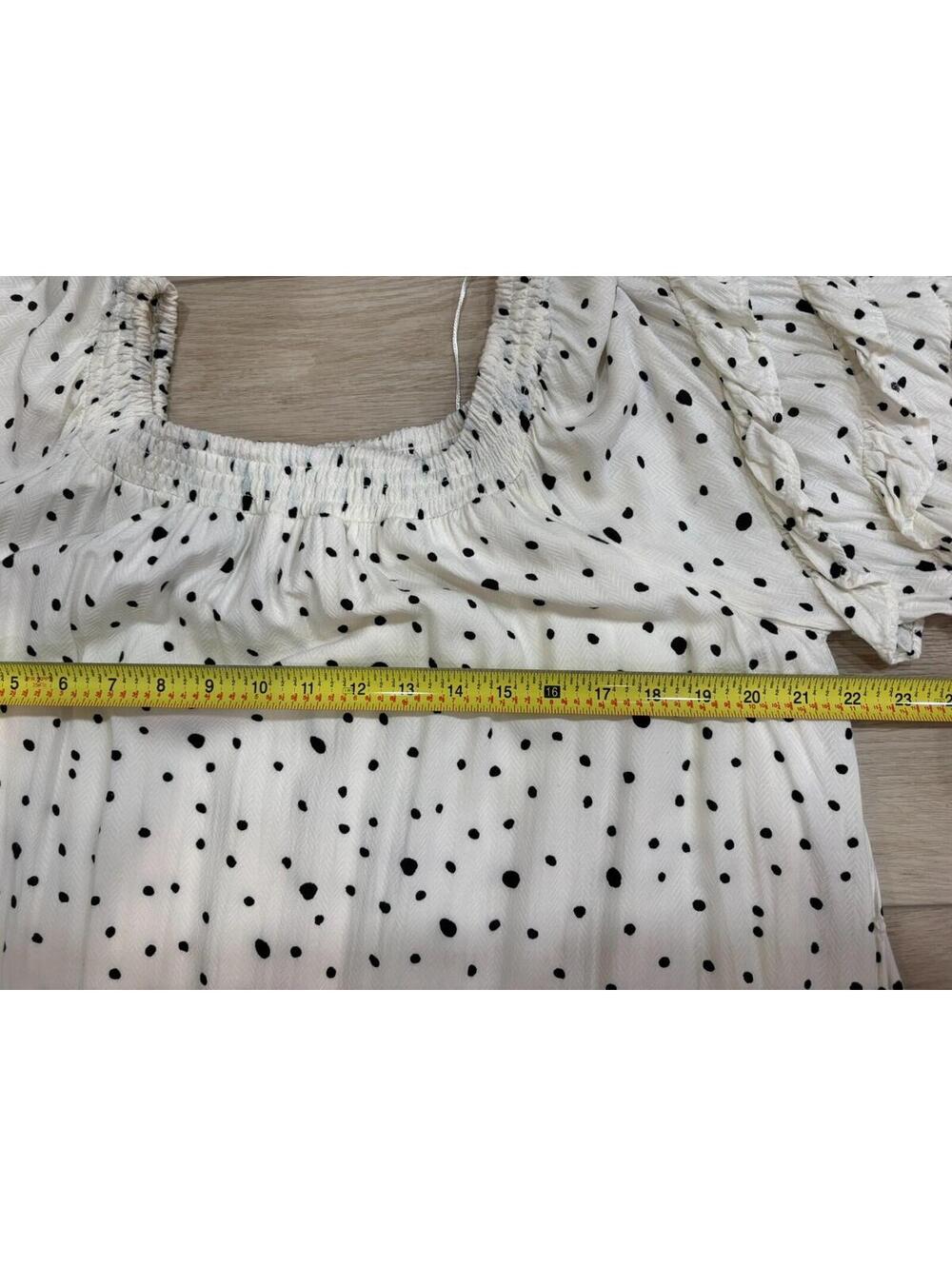 Fate Anya Polka Dot Ruffled Bell Seeve Mini Dress Small Coquette - Picture 8 of 9